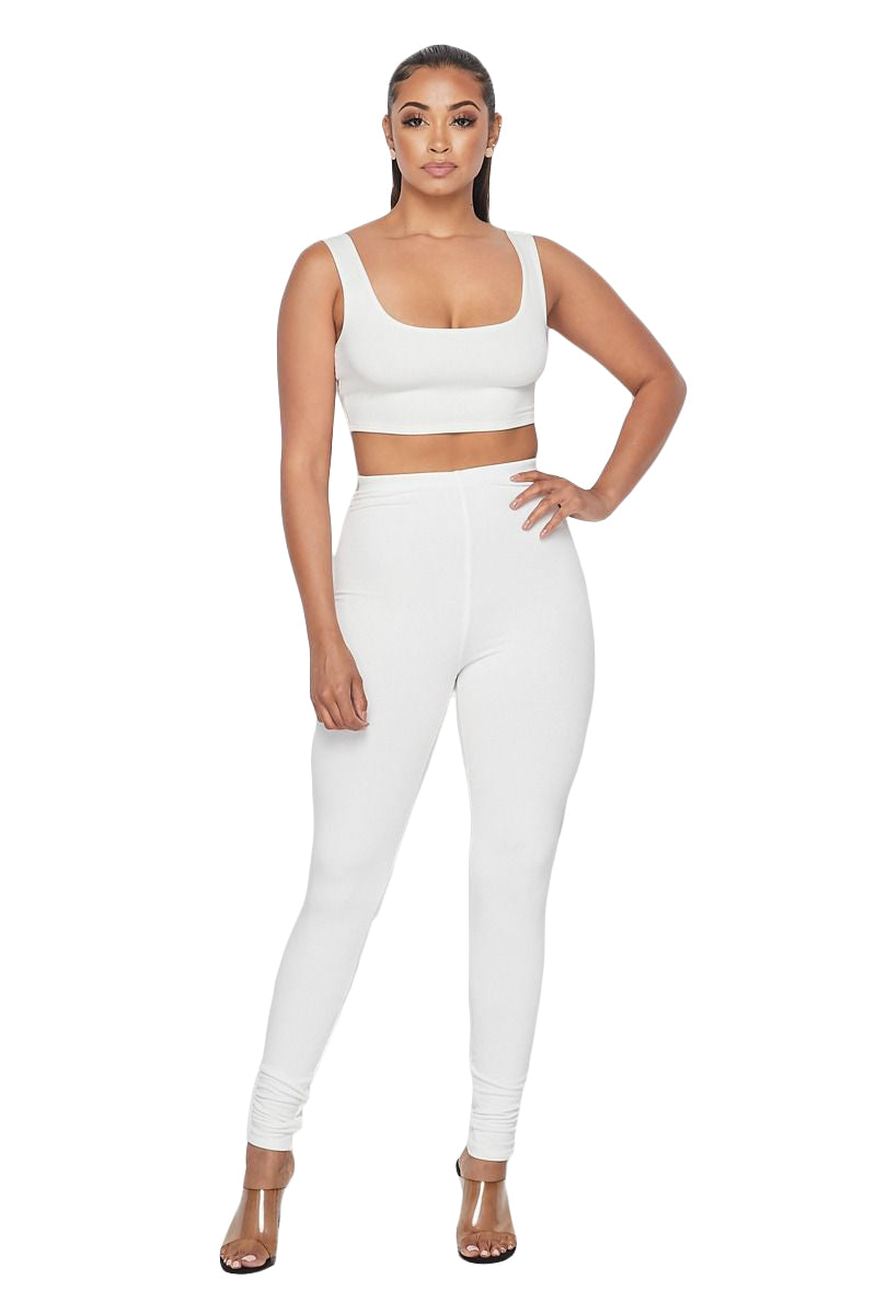 2PC Crop Tank Top Legging Set