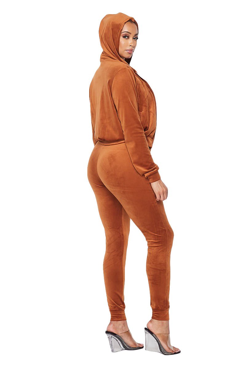 3 PC Velour Hoody Suit