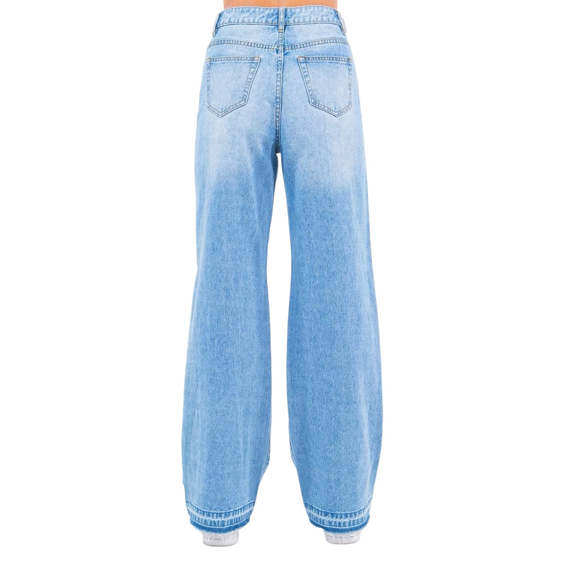 Wide Leg Released Hem Jeans