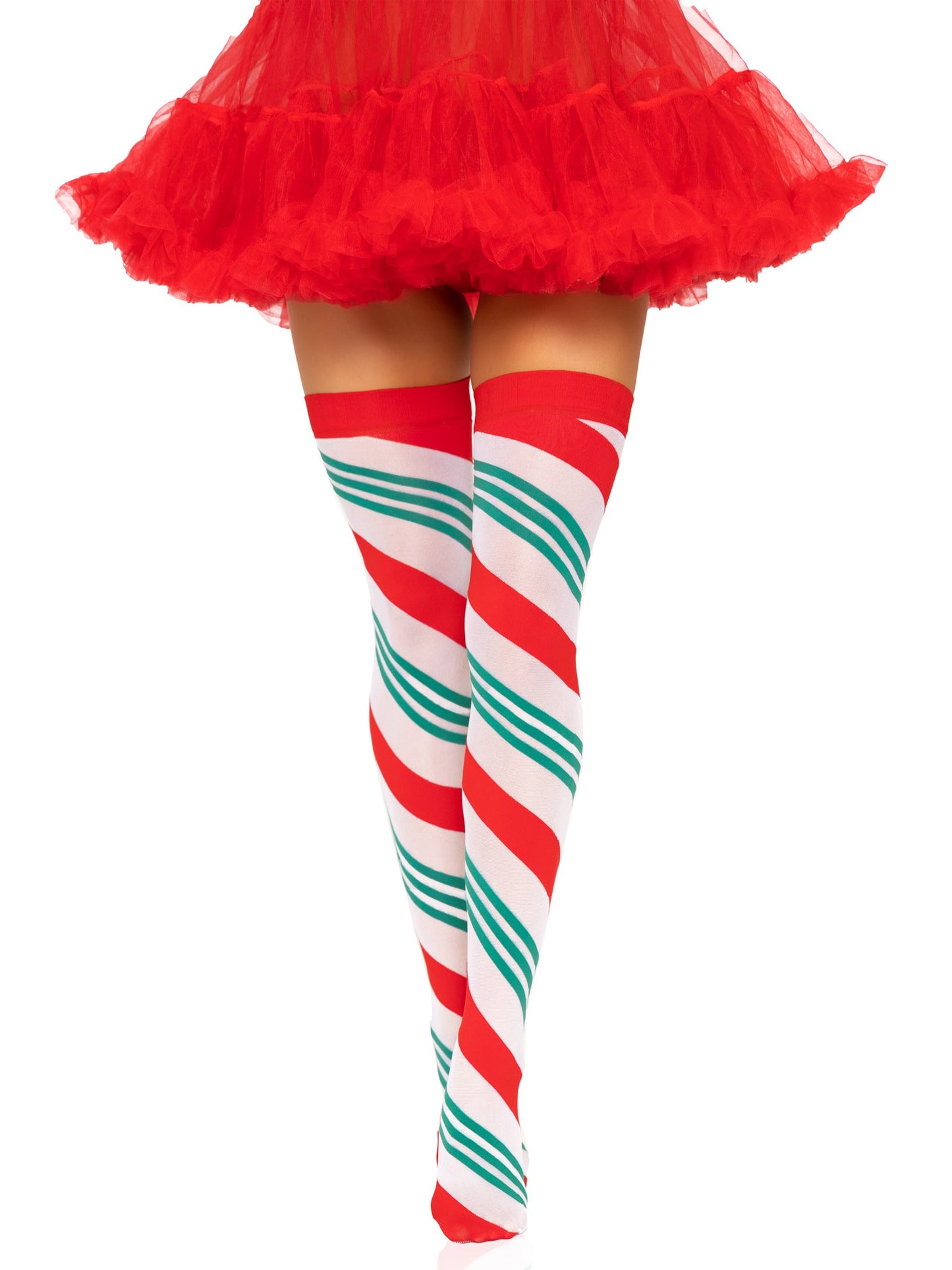 Jolly Holiday Striped Thigh Highs