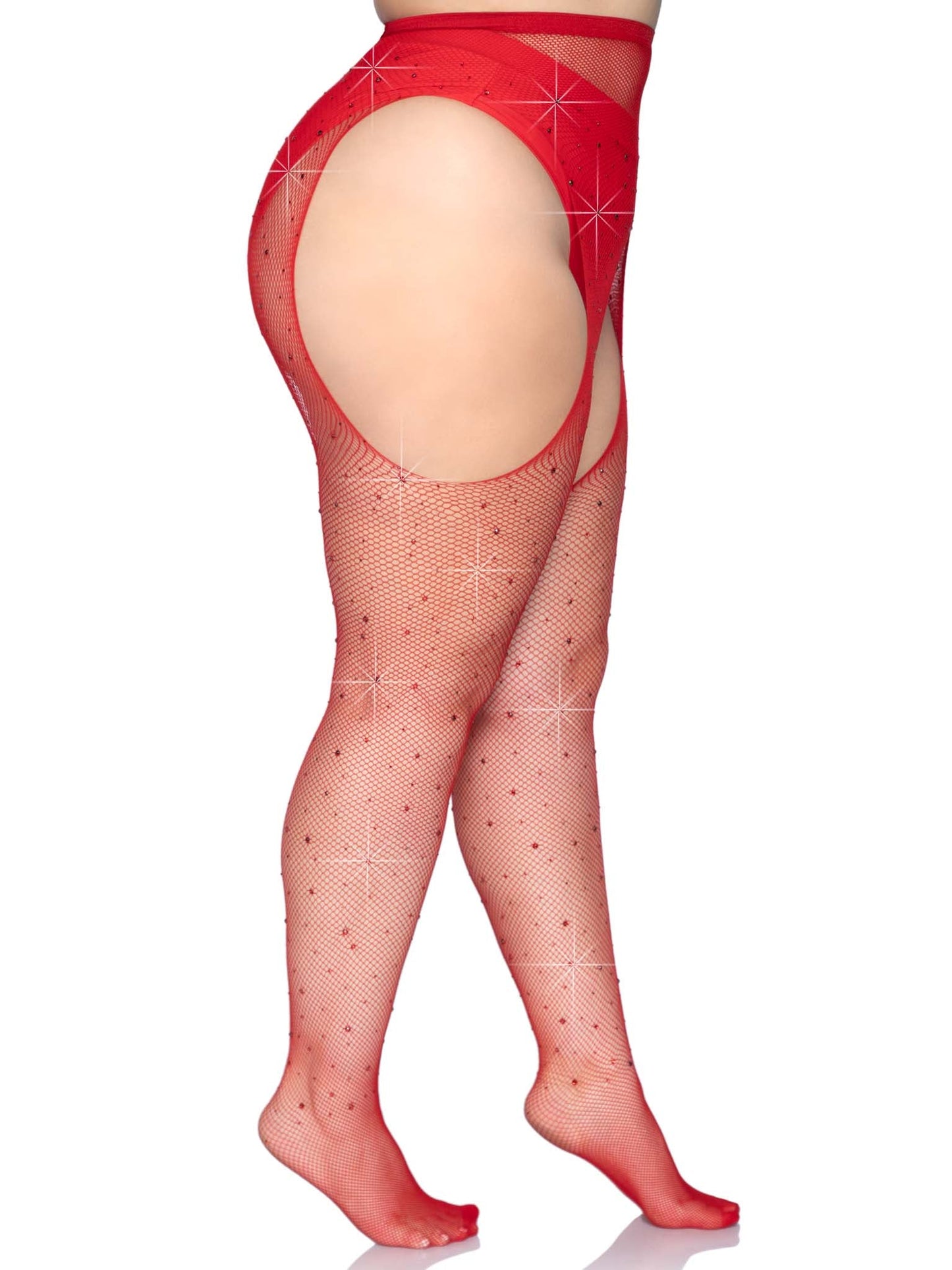 Casey Plus Rhinestone Fishnet Pantyhose