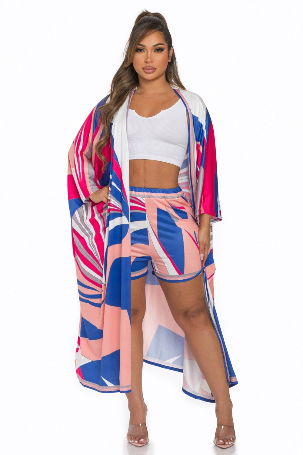 Two Piece Kimono Short Set