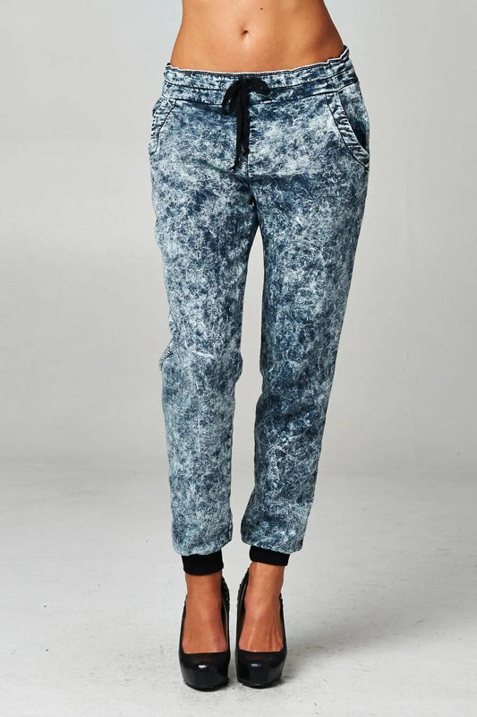 Acid Wash Drawstring Joggers