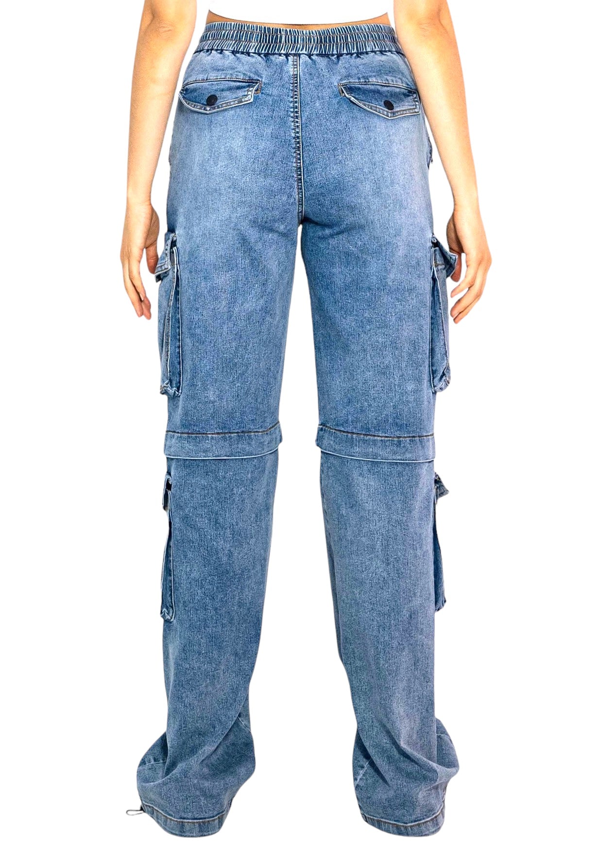 Elastic Waist Band Cargo with Drawstring