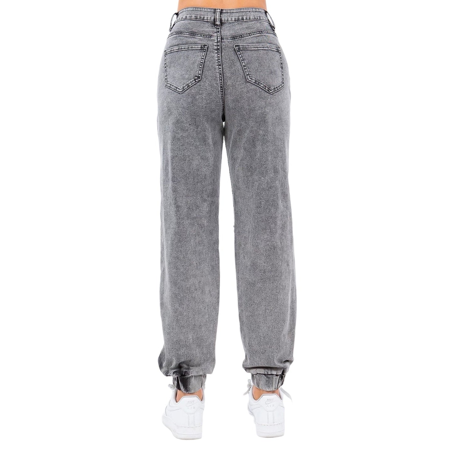 Acid Wash Denim Multi Pocket Joggers- RJJ8485