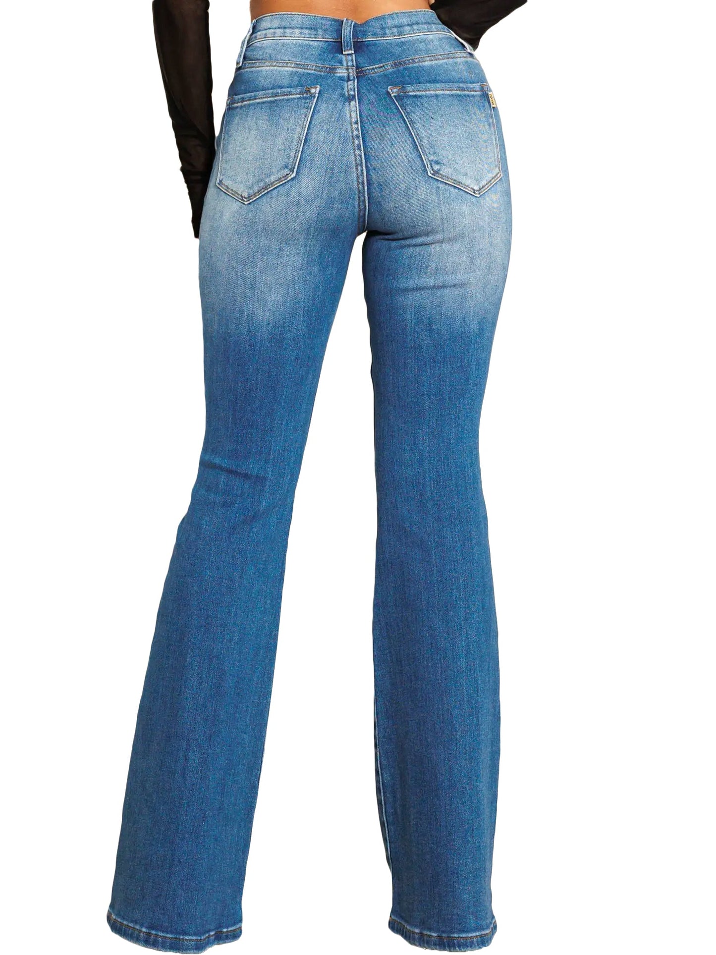 Distressed Flare Denim Jeans (33.5" inseam)