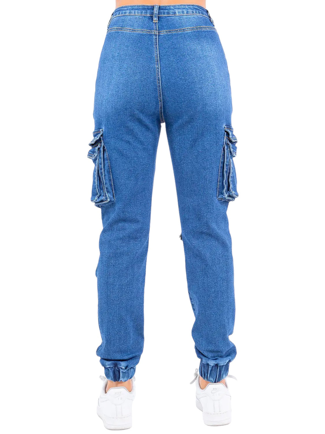 Denim Joggers with Knee Pockets