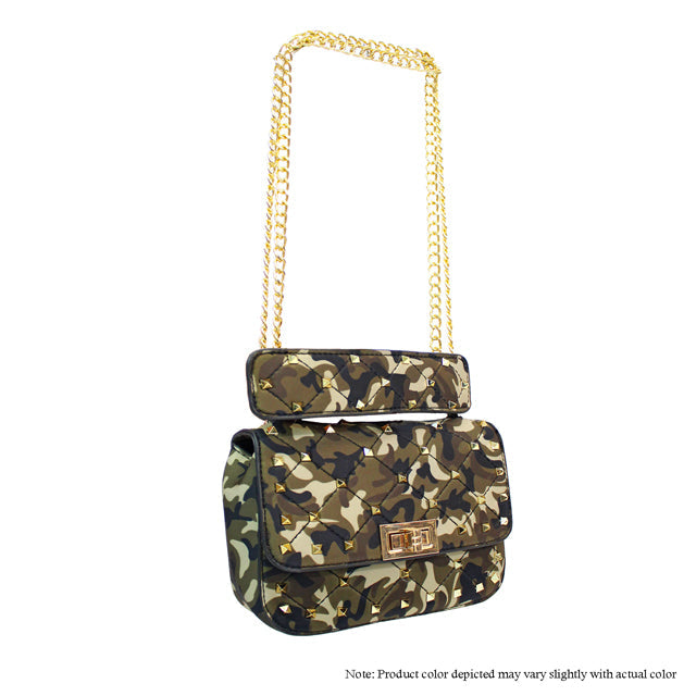 Camo Studded Crossbody Bag