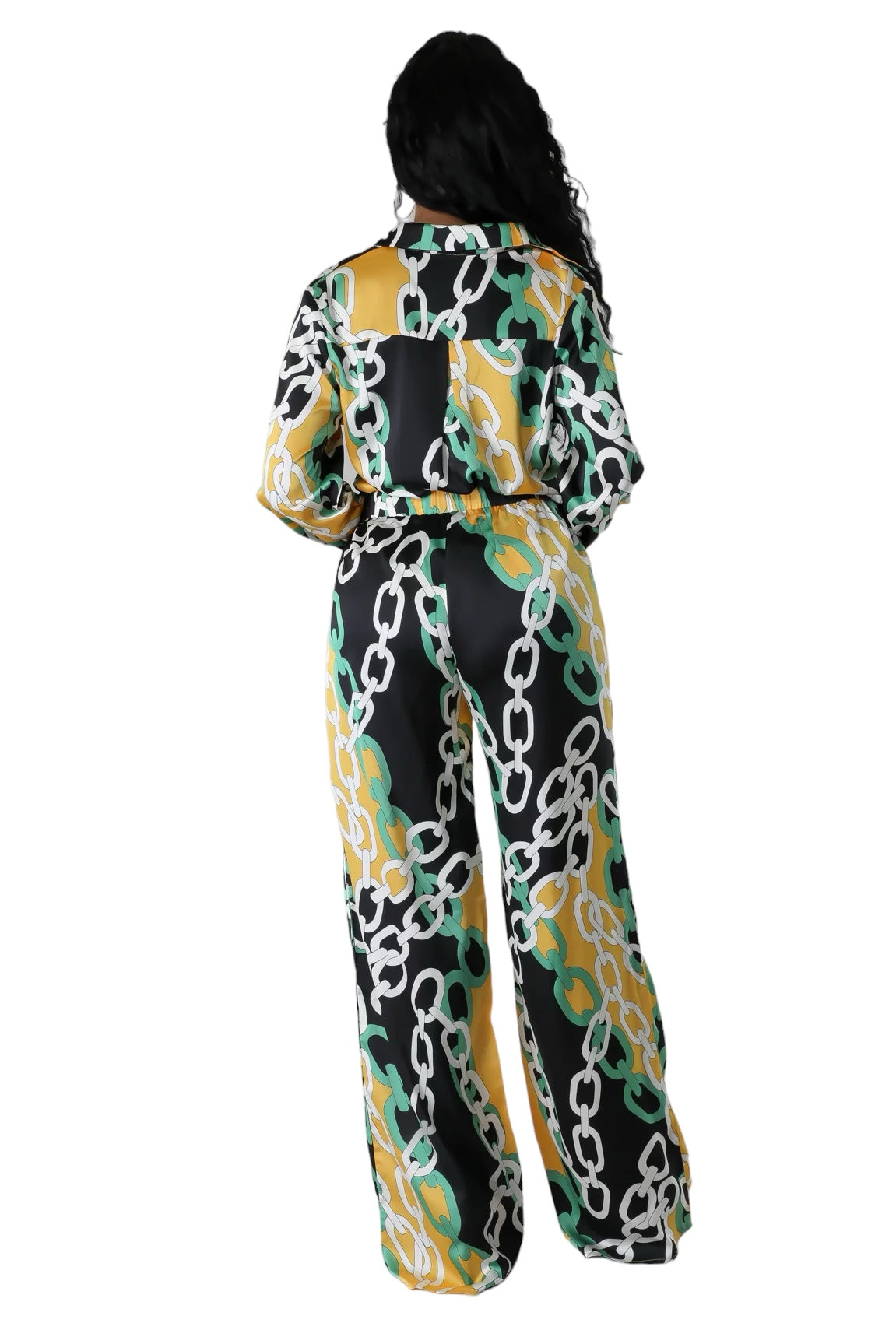 2 PC Button Up Top High Waisted Wide Leg Set
