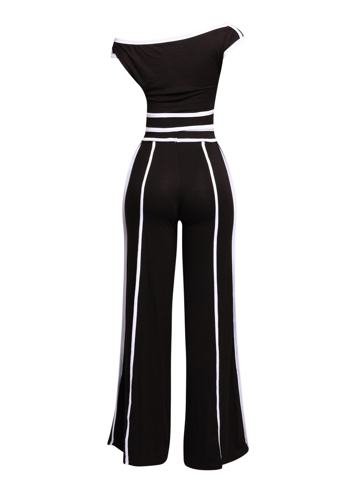 Off Shoulder Short Sleeve Top with Wide Leg Pants