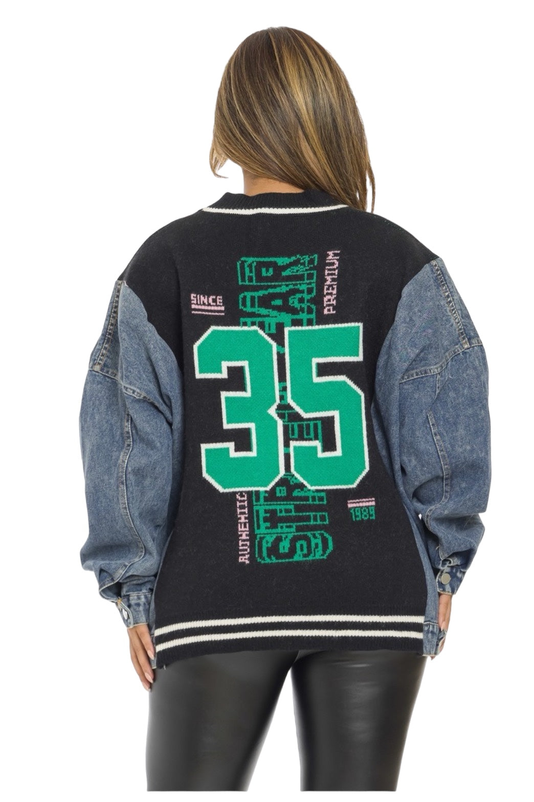 Denim & Sweater Cardigan