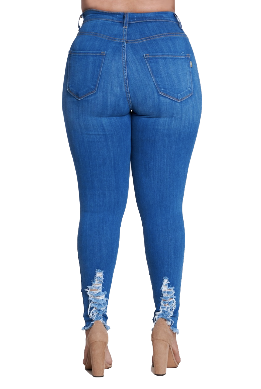 {{P1209}} Curvy Distressed Skinny Jeans