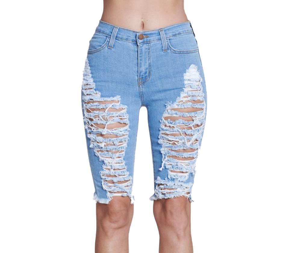 {{P1719}} Distressed Bermuda Shorts - {2 Colors Available}