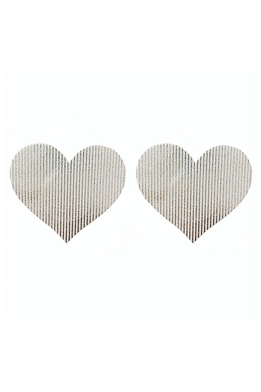 Silver Illusion Heart Pasties