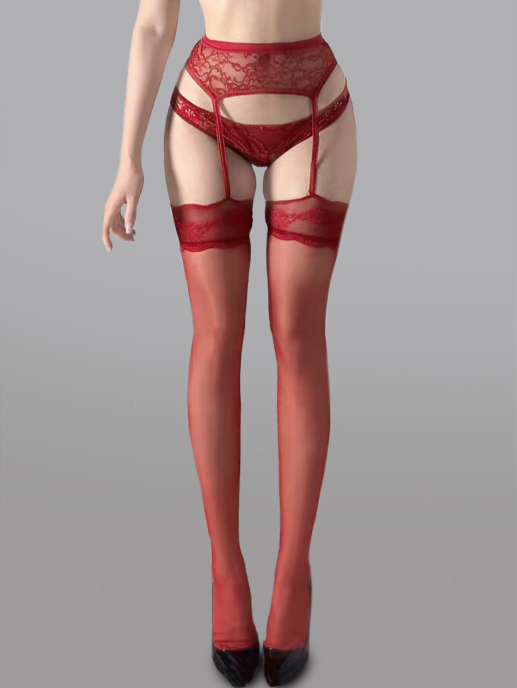 Lace Waist Garter Tights