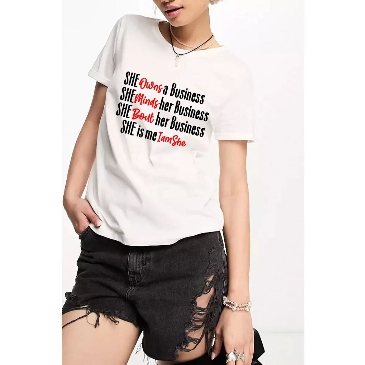 She Owns/Minds/Bout Her Business She is Me I am She T-Shirt {Unisex}