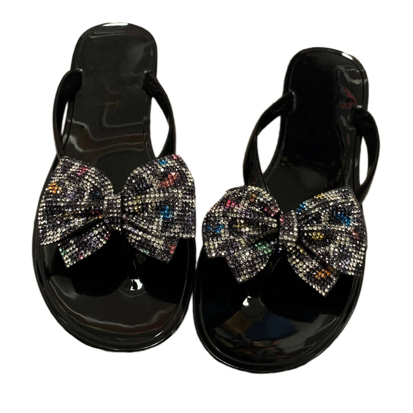 Bling Bow Thong Sandals -Mutli Color Leopard {Order A Full Size Larger}