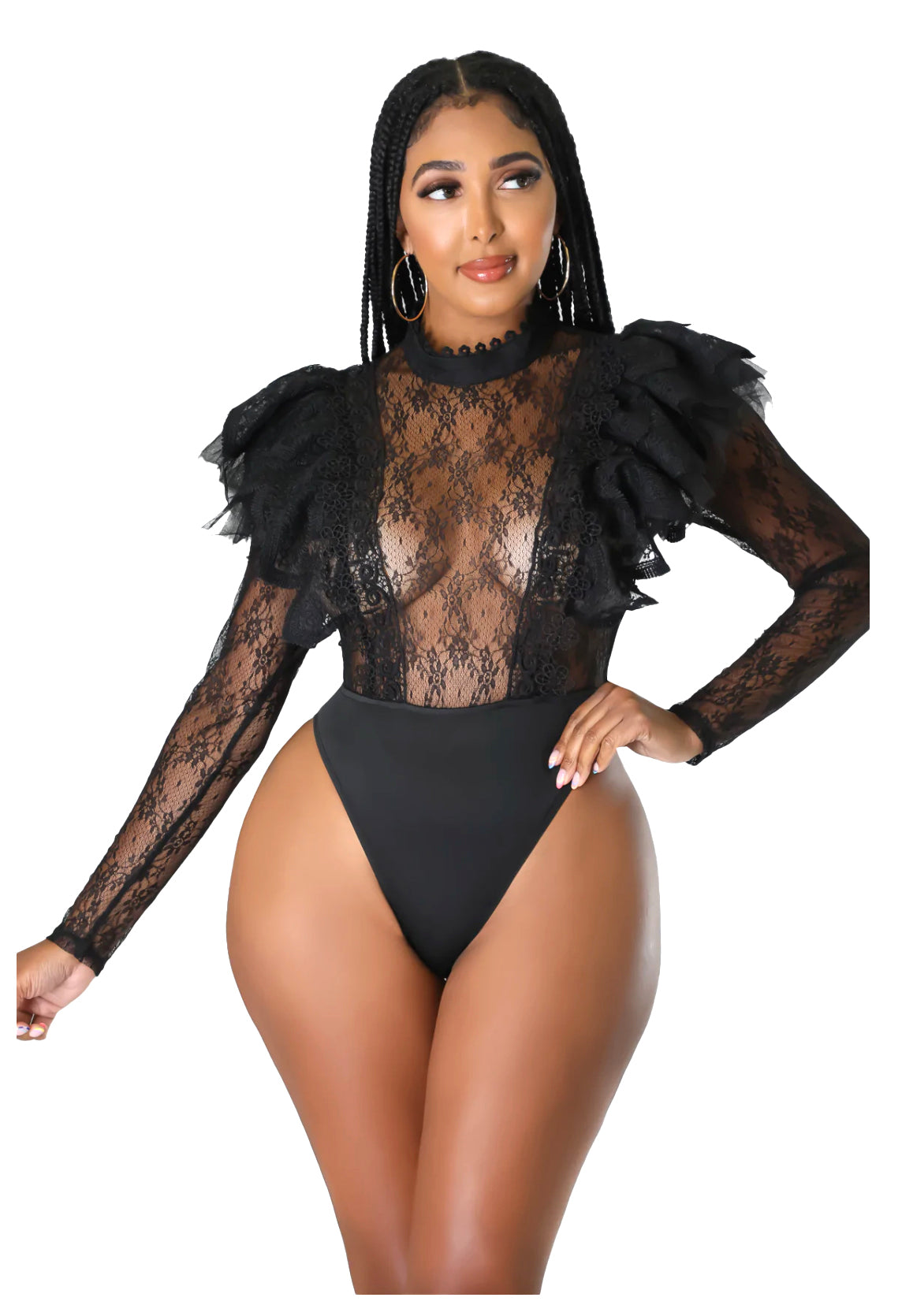 2 Piece Lace Bodysuit with Boot Cut Pants {Tall Girl Friendly}