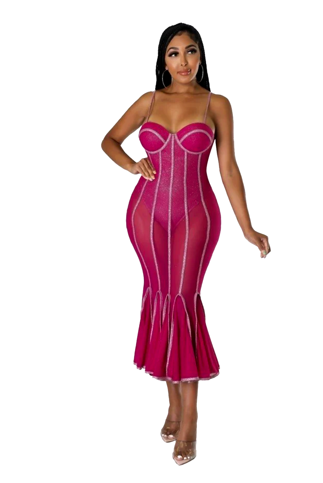 Sparkly Sweetheart Nylon Dress {bodysuit attached}