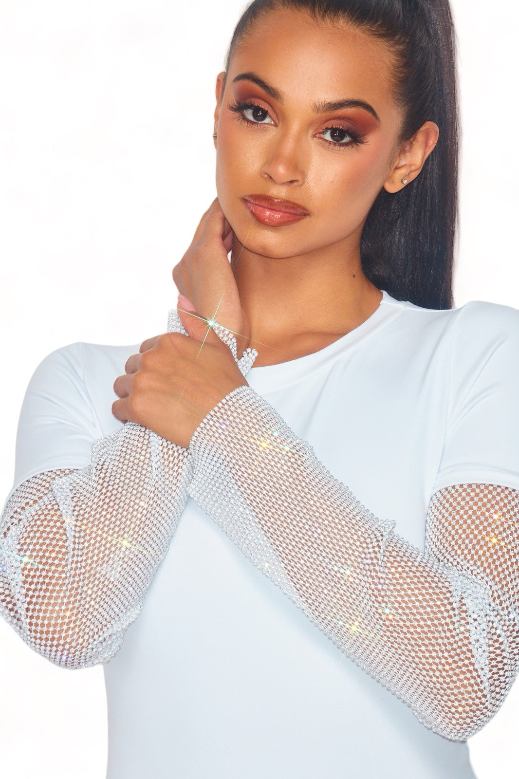 Jeweled Long Sleeve Bodysuit