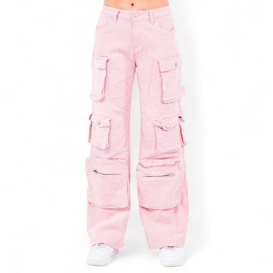 High Waist Wide Leg Pocket Pants-RJH30589 {{Pink looks like a Salmon}}