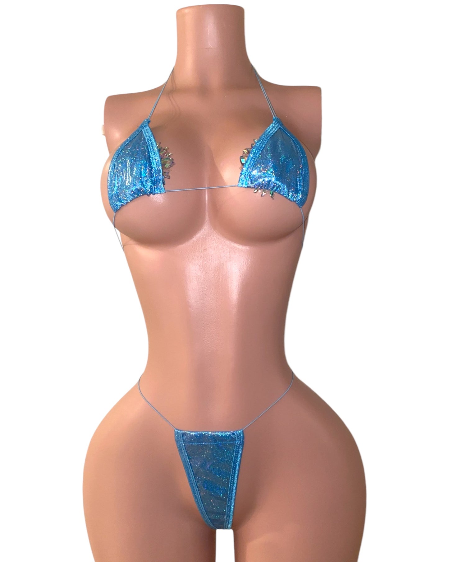 Jessica Micro Bikini Set - Shimmer Blue