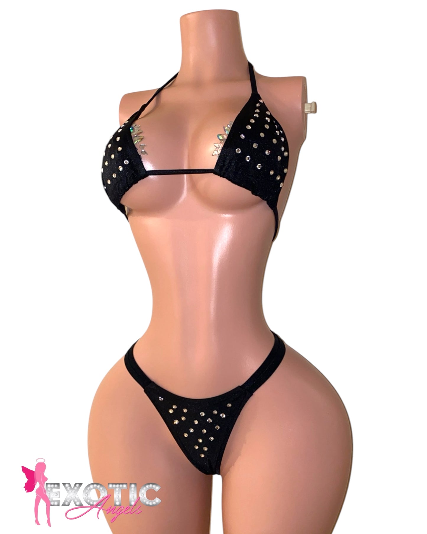 Classic Rhinestone Bikini - Black