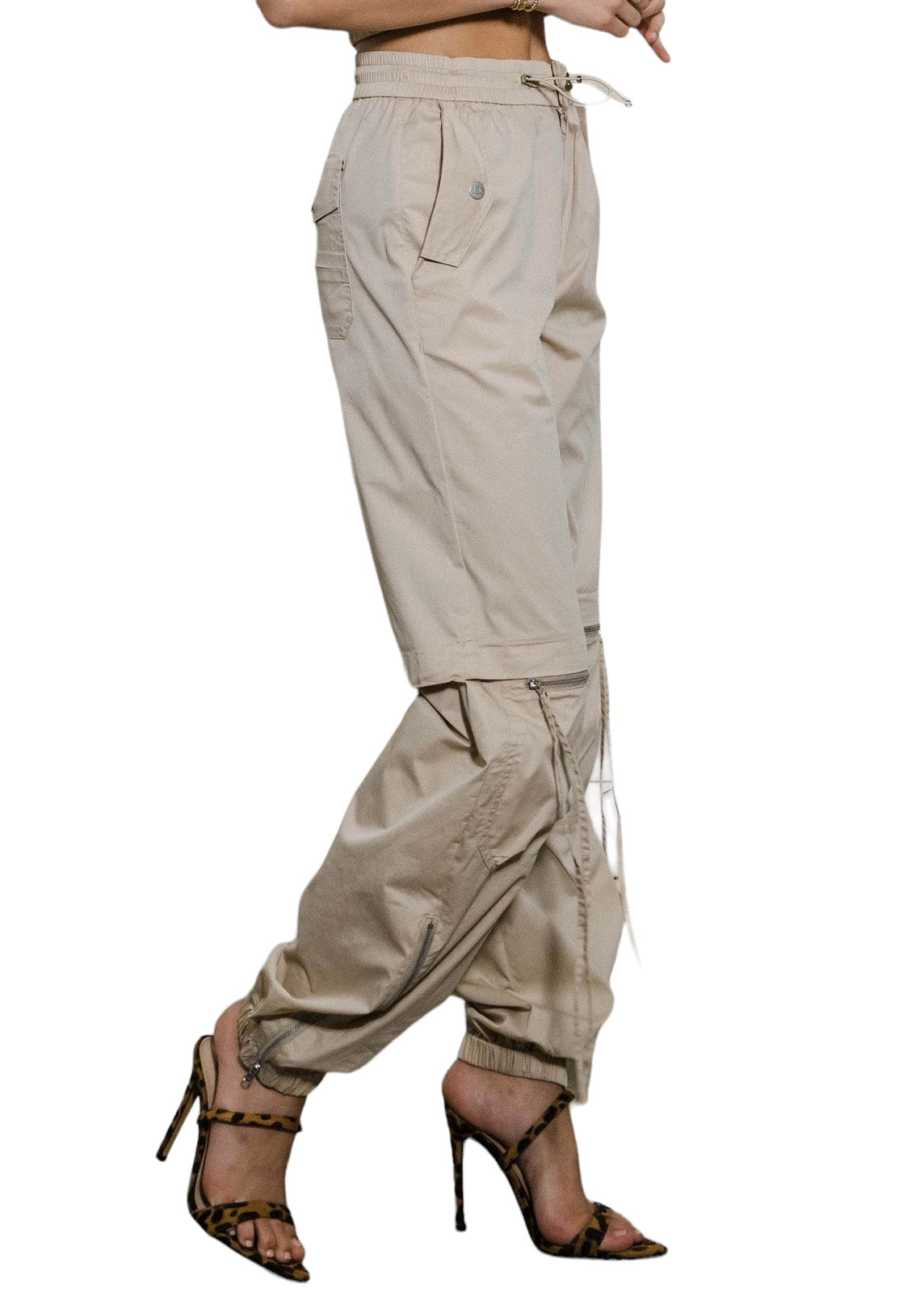 Elastic Waist Band Baggy Cargo Pants
