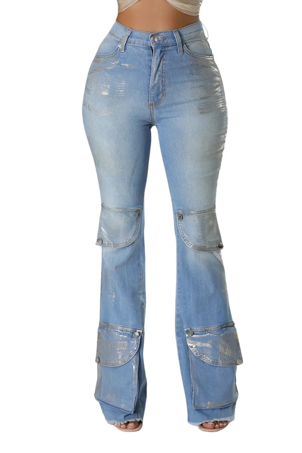 Foil Cargo Pocket Jean