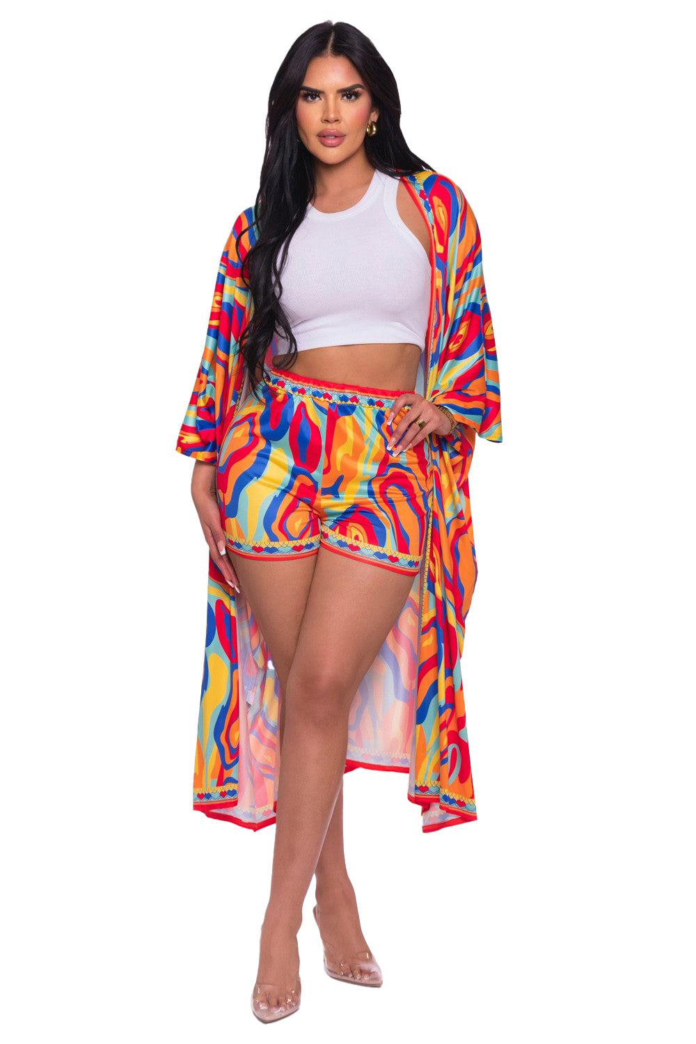 Two Piece Kimono Short Set