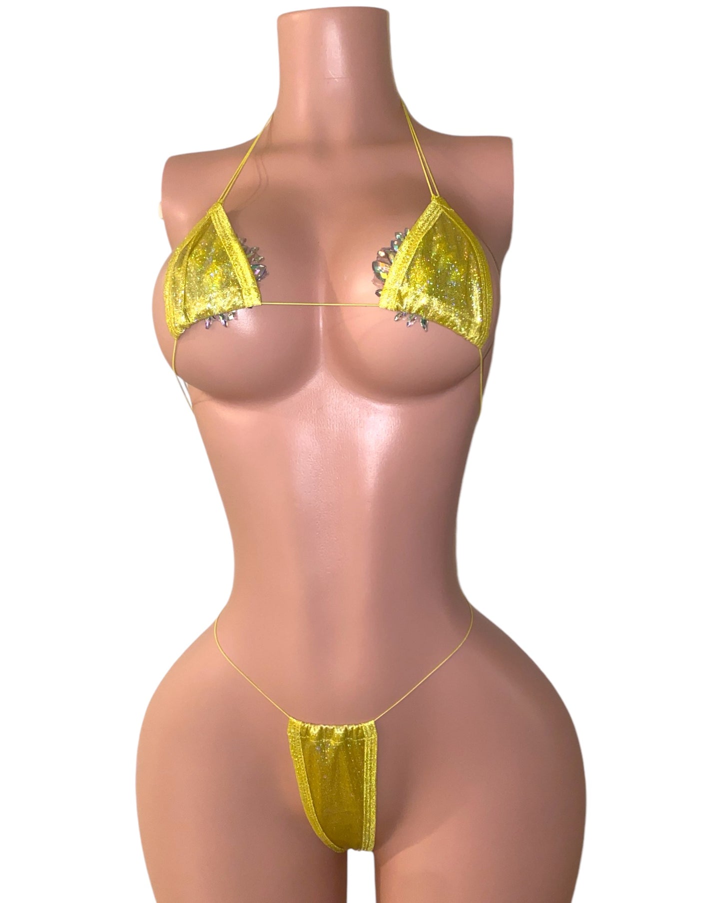 Jessica Micro Bikini Set - Yellow Shimmer