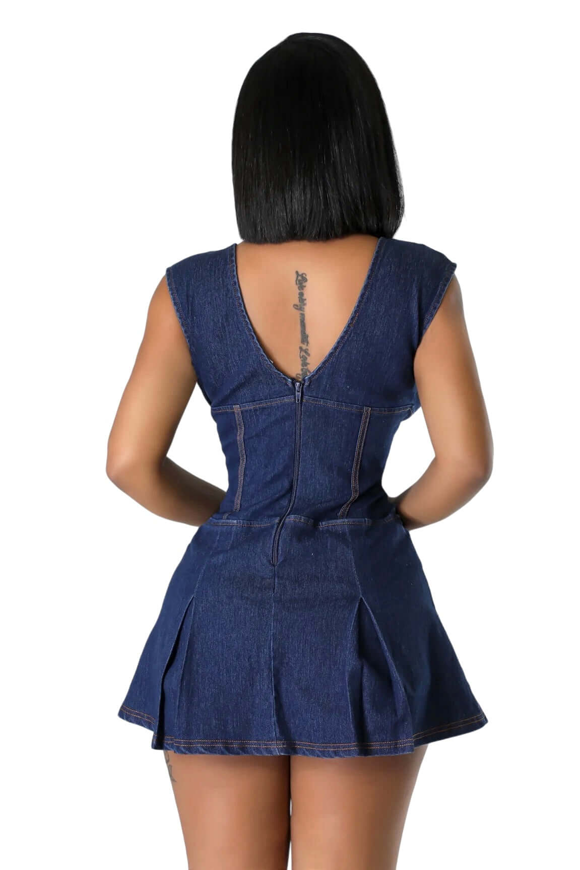 Dark Denim V-Neck Romper