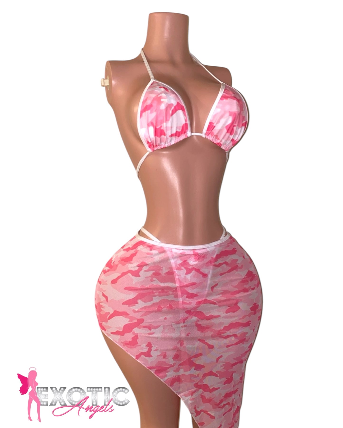 Baby Pink Camo 3 Piece Skirt Set