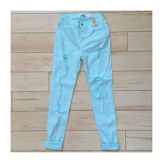 Super Soft Mint Distressed Jeans