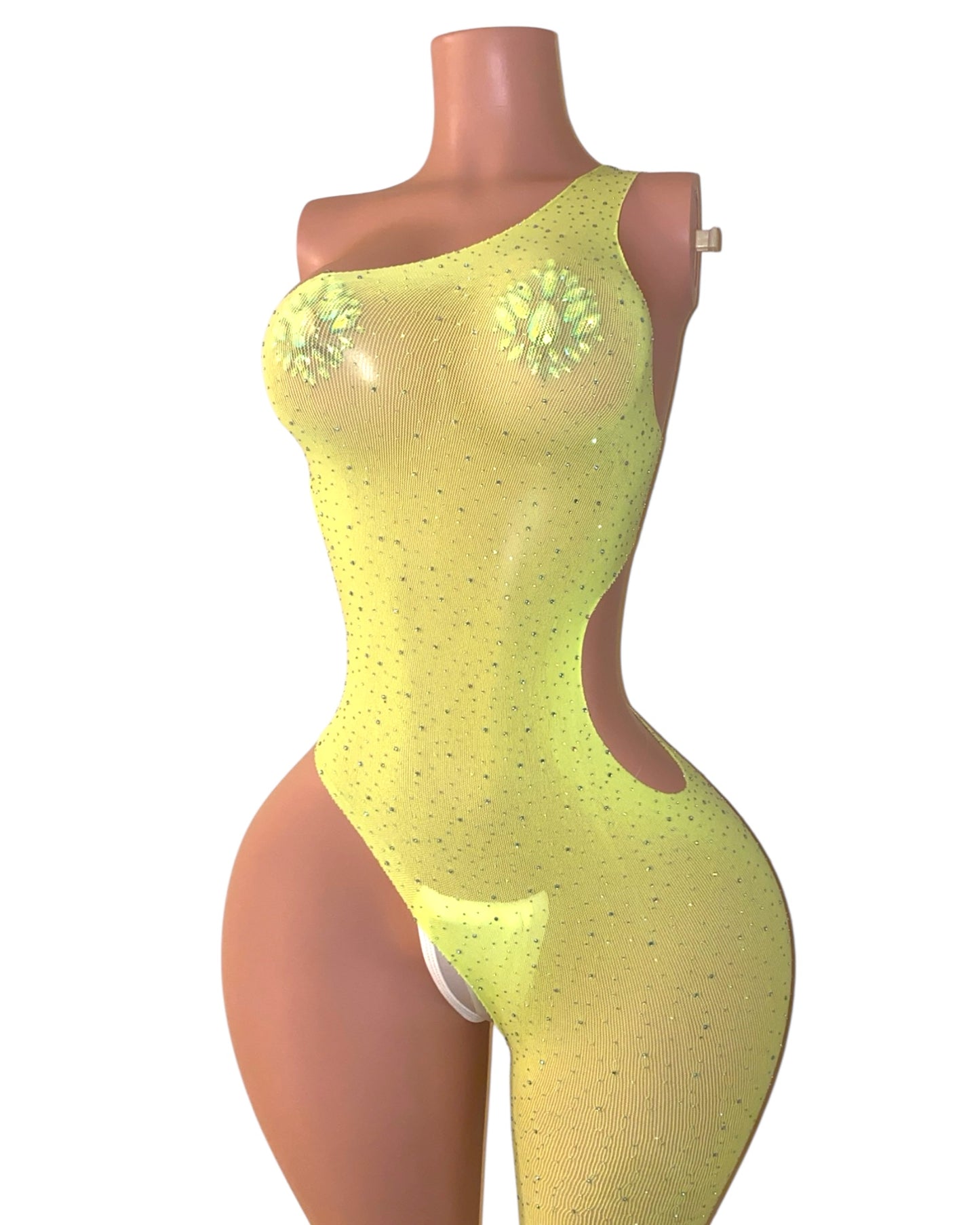 Crystal  Jumpsuit - Neon Yellow