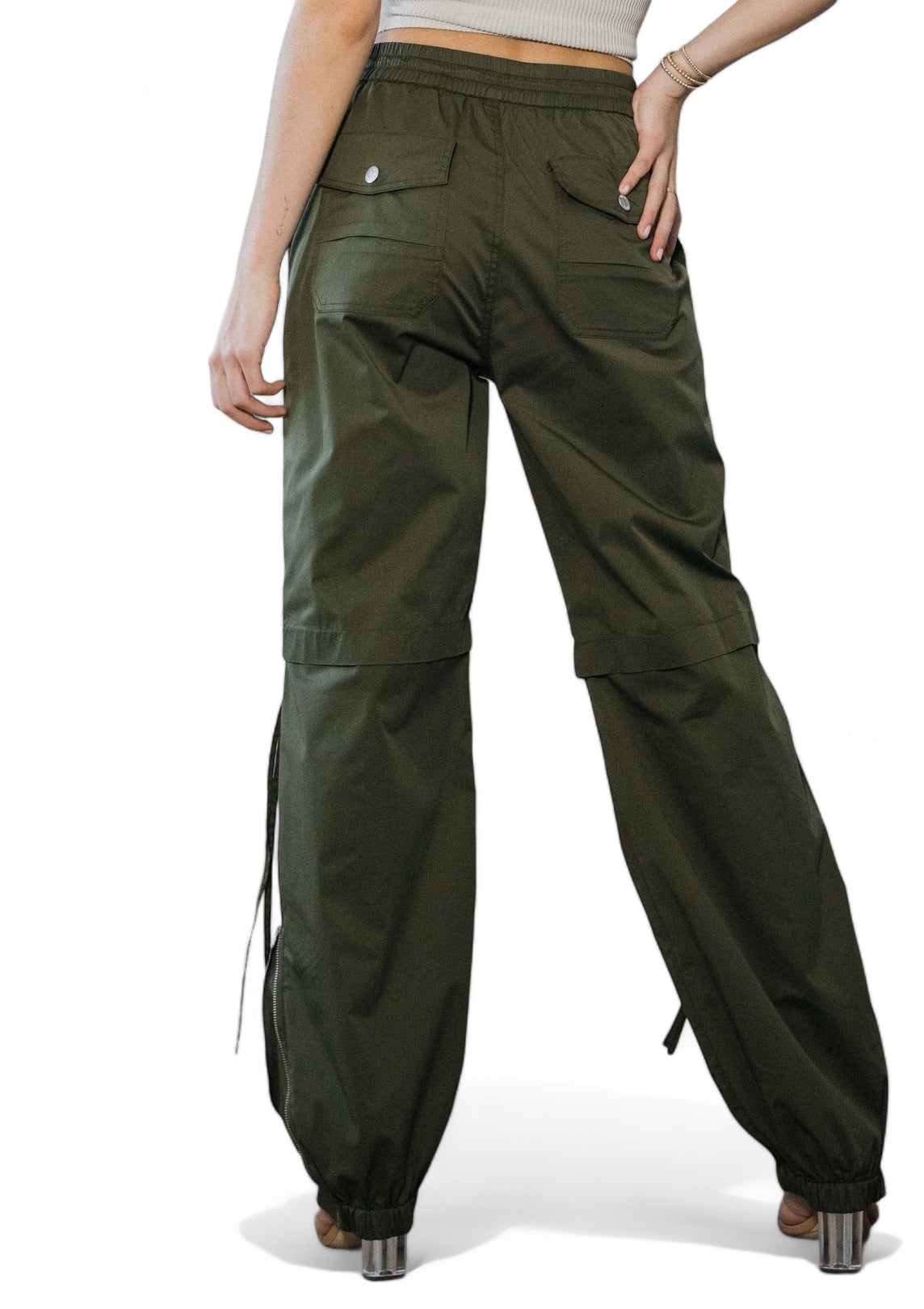 Elastic Waist Band Baggy Cargo Pants