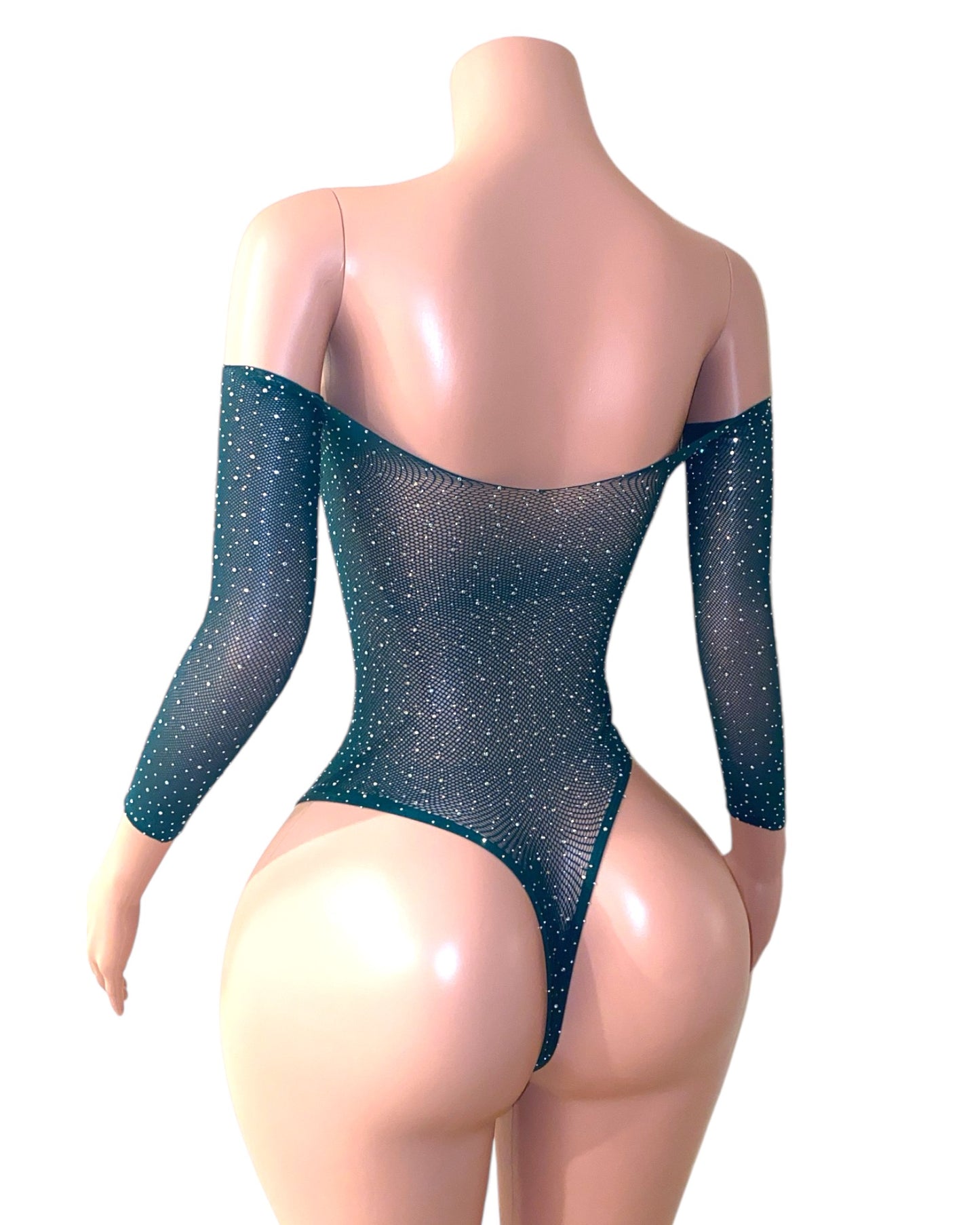 Vanessa Bling Bodysuit - Forest Green