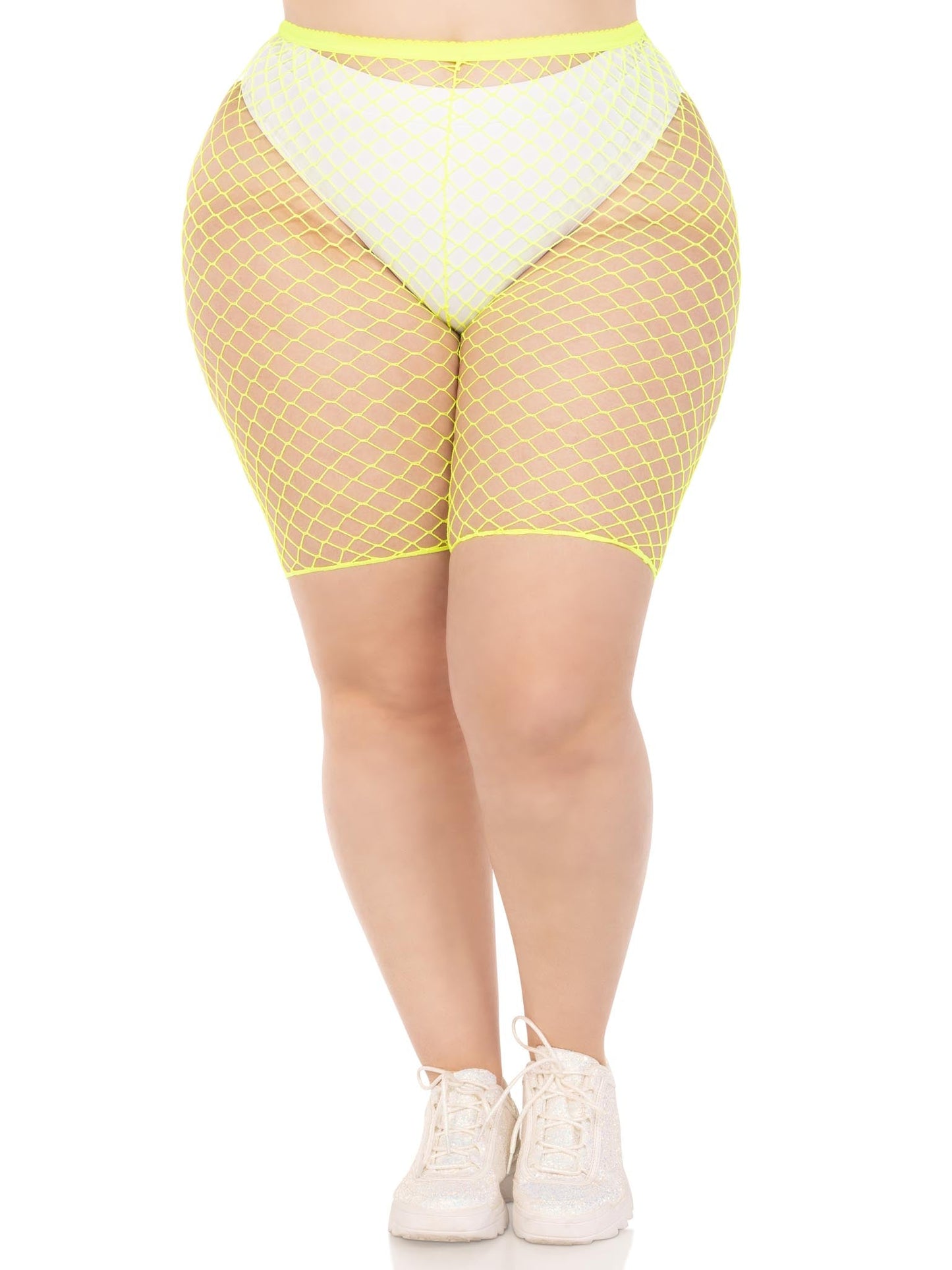 Plus Troublemaker Fishnet Biker Shorts