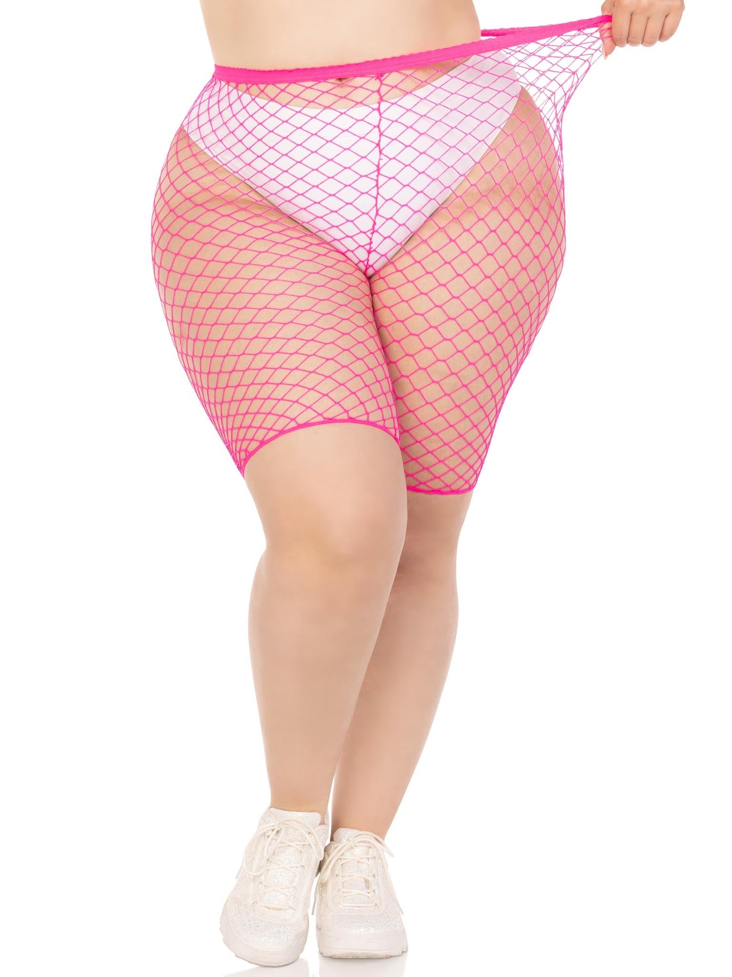 Plus Troublemaker Fishnet Biker Shorts