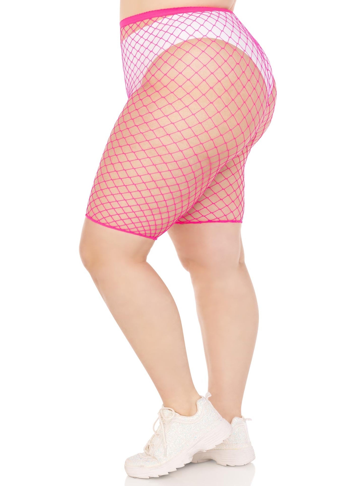 Plus Troublemaker Fishnet Biker Shorts