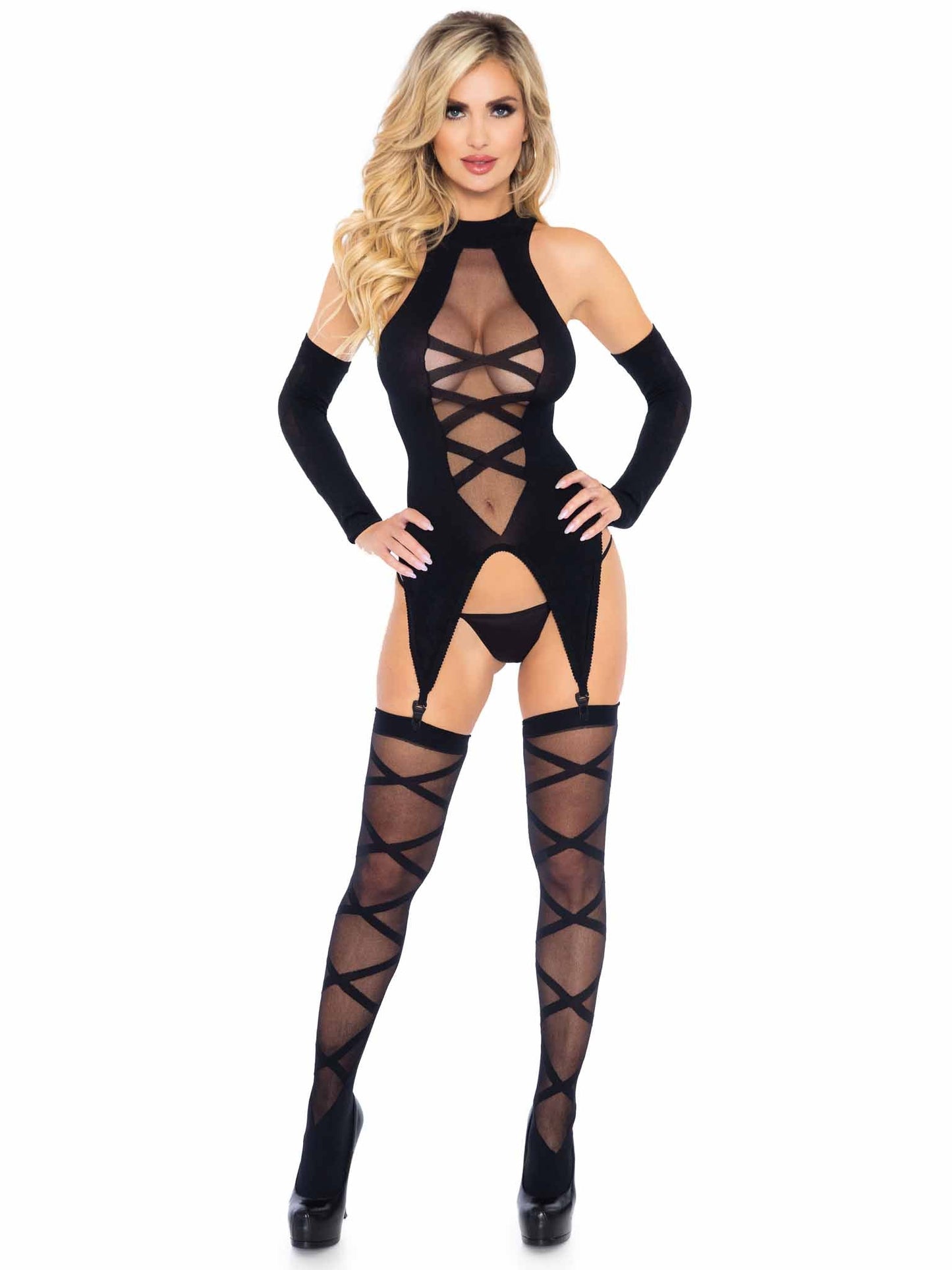 Wrap Me Up Cami Top & Stockings Set