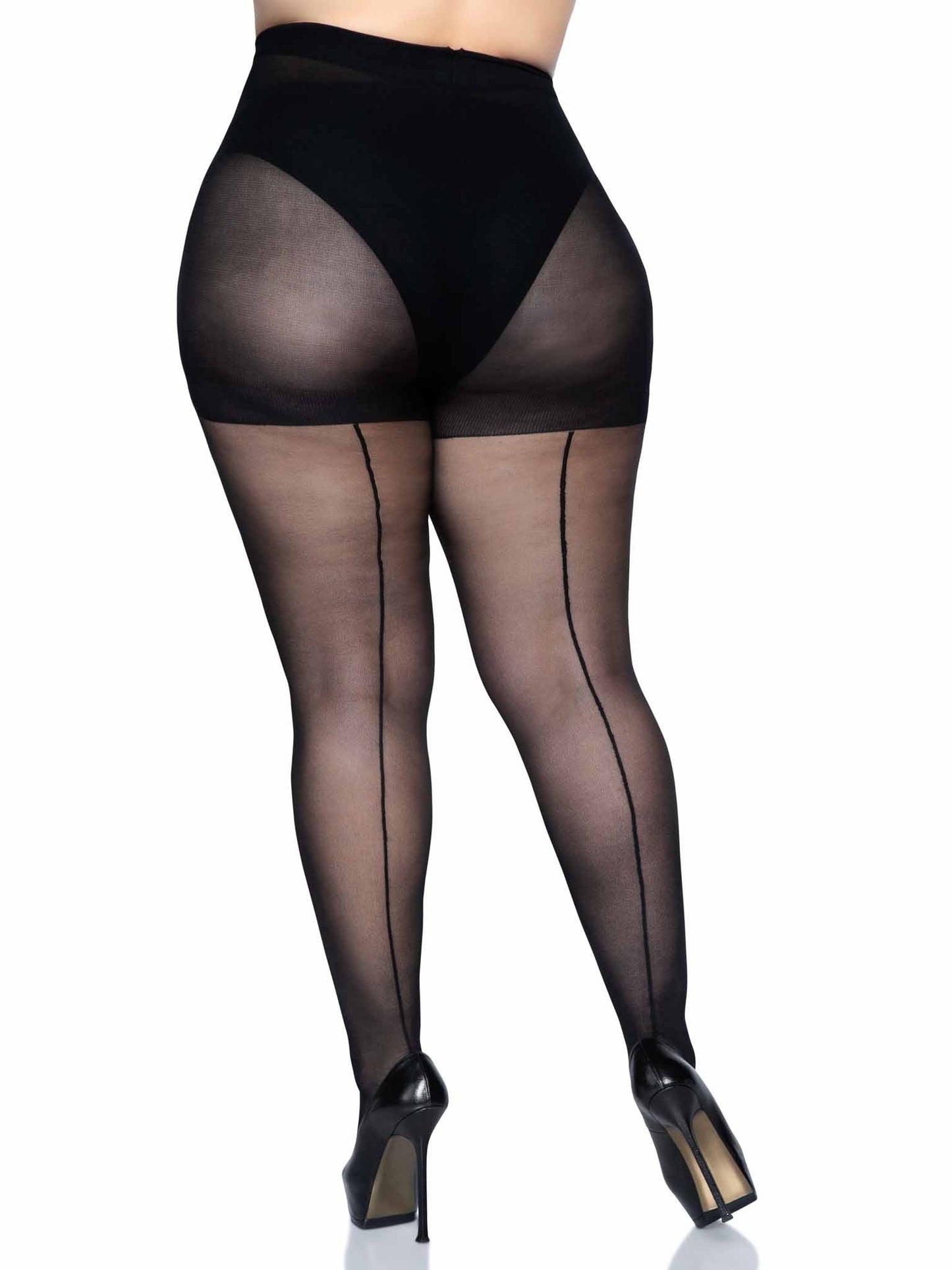 Cadi Plus Sheer Backseam Pantyhose