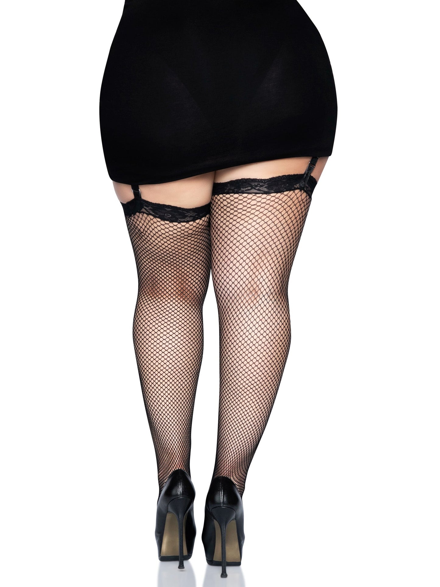 Gwen Plus Fishnet Thigh High Stockings