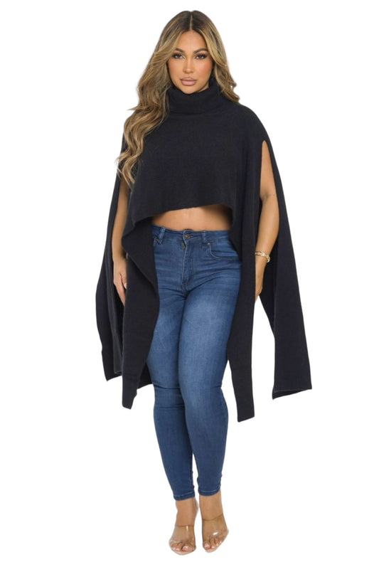 Turtleneck Cropped Cape