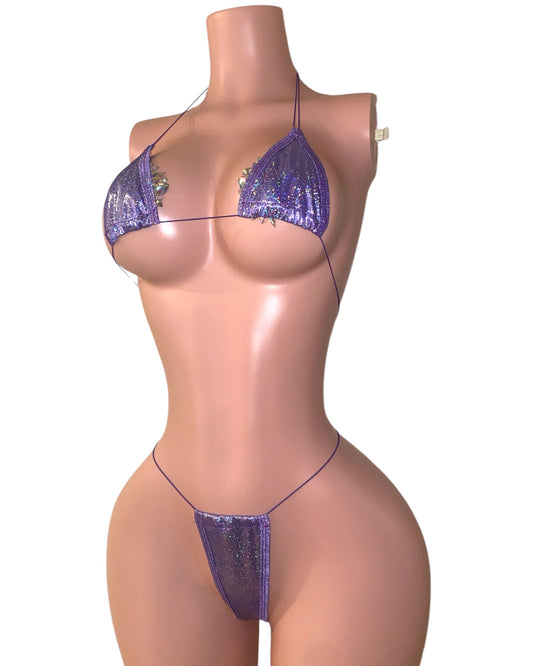 Jessica Micro Bikini Set - Purple Shimmer