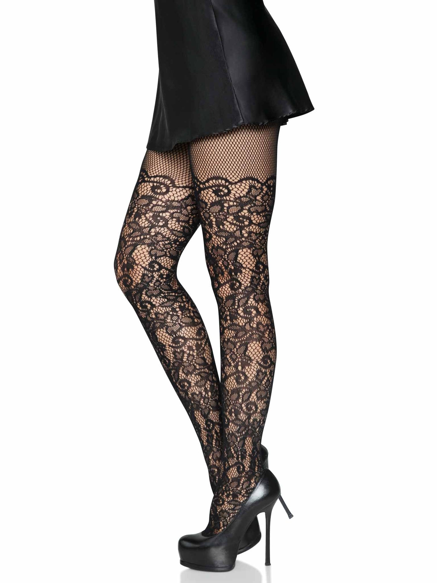 Drew Floral Vine Fishnet Tights