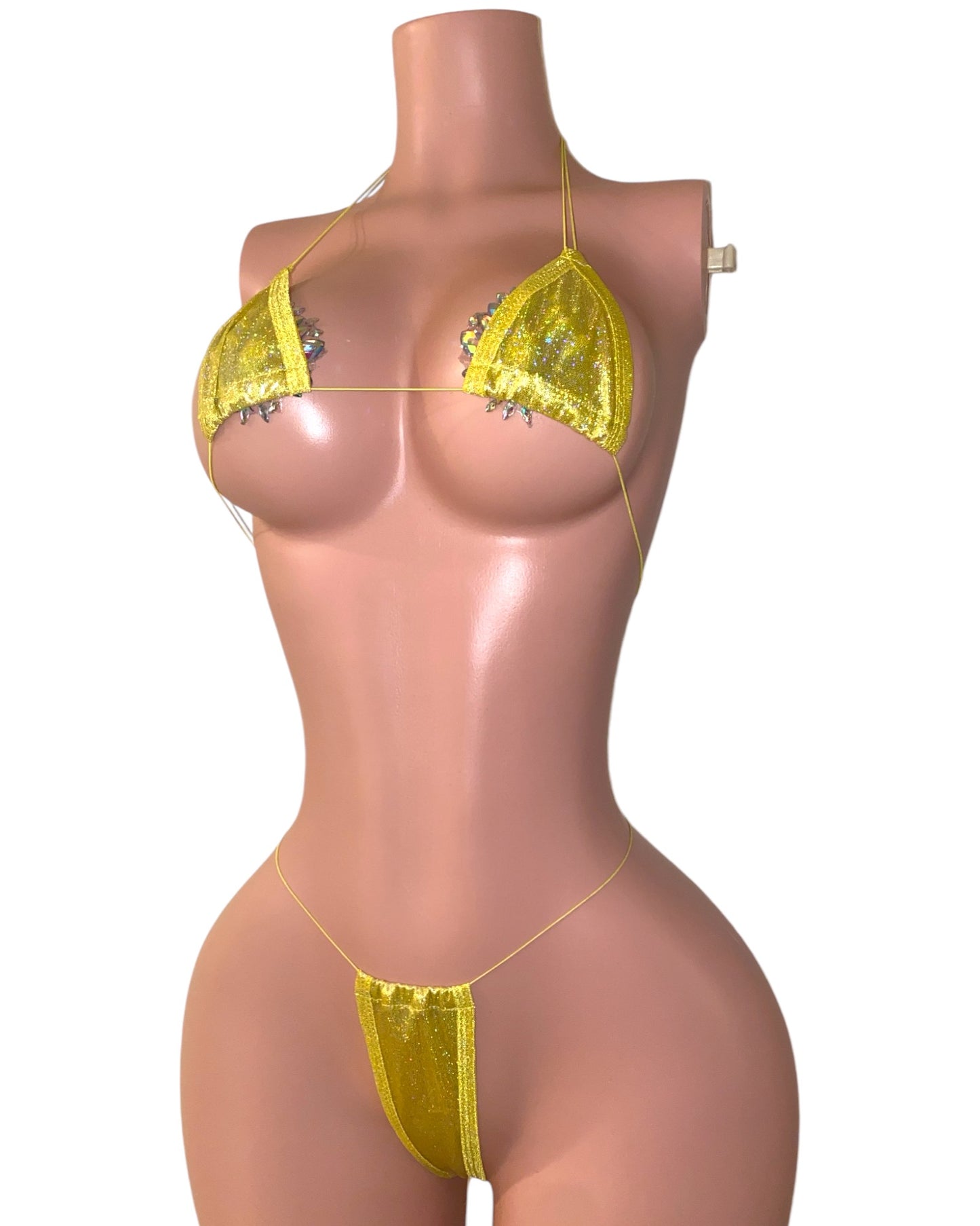 Jessica Micro Bikini Set - Yellow Shimmer