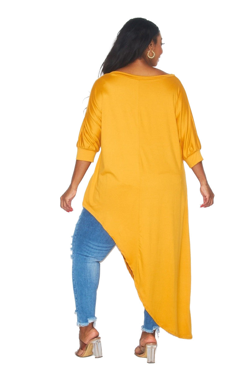 Curvy Asymmetrical Tunic Top