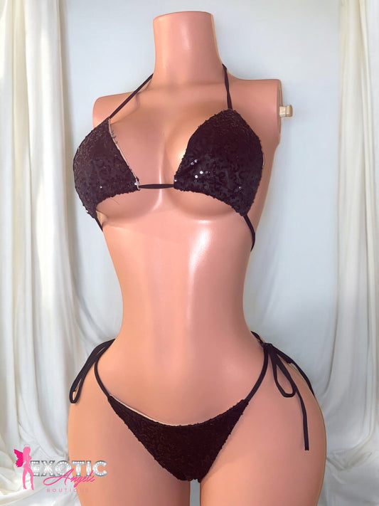 Siren Sequin Bikini - Black