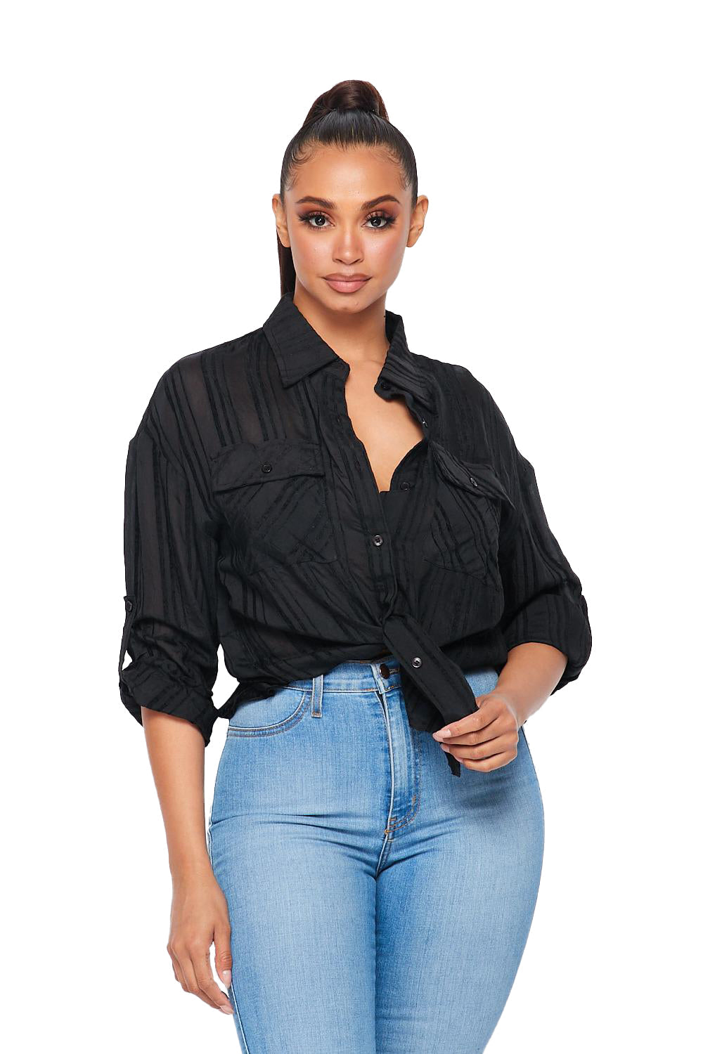 Striped Bottom Up Shirt